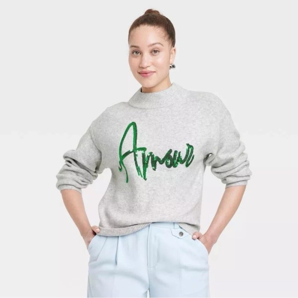 a new day Gray Sweater with Green Text🌲
